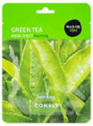  CNS Маска тканевая для лица с экстрактом листьев зелёного чая, Green Tea Leaves 25мл, Consly