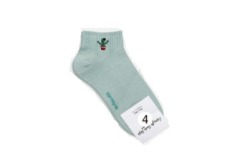  GGRN A TYPE(W-S-018) Носки женские короткие, зеленые с принтом кактус, размер 39-44, A TYPE(W-S-018-04)ADULTS