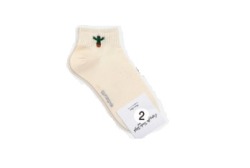  GGRN A TYPE(W-S-018) Носки женские короткие, бежевые с принтом кактус, размер 35-39, A TYPE(W-S-018-02)ADULTS