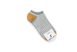  GGRN A TYPE(W-S-007) Носки женские короткие, цветные в полоску серую, размер 35-39, A TYPE(W-S-007-05)ADULTS