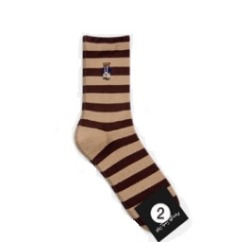 GGRN C TYPE(M-L-118) Носки мужские длинные , коричневые в полоску с принтом (медведь), размер 39-44,C TYPE(M-L-118-02)ADULTS