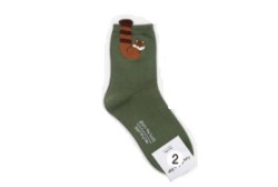  GGRN B TYPE(OD-W-114) Носки женские короткие, зеленые с принтом, размер 35-39, B TYPE(OD-W-114-02)ADULTS