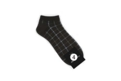  GGRN A TYPE(M-S-055) Носки мужские короткие, черные принт клетка, размер 39-44, A TYPE(M-S-055-04)ADULTS