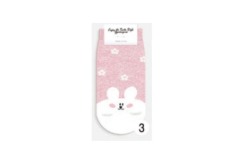 GGRN A TYPE(W-C-019) Носки женские короткие, розовые с принтом заяц, размер 35-39, A TYPE(W-C-019-03)ADULTS