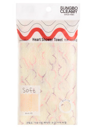  SB CLEAN&BEAUTY Мочалка (28х95) Heart Shower Towel 1шт
