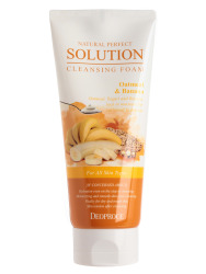  ДП FOAM Пенка для лица очищающая deoproce natural perfect solution cleansing foam oatmeal & banana 170g