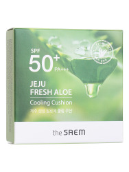  СМ Aloe Кушон охлаждающий солнцезащитный Jeju Fresh Aloe Cooling Cushion Natural Baige SPF 50+PA+++