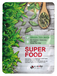  ENL SUPER FOOD Маска для лица тканевая EYENLIP SUPER FOOD GREEN TEA MASK