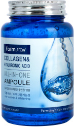  ФМС Ampoule Сыворотка для лица многофункциональная с коллагеном Farmstay COLLAGEN&HYALURONIC ACID ALL-IN ONE AMPOULE