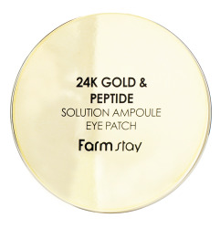  ФМС 24K Gold Патчи гидрогелевые для области вокруг глаз FarmStay 24K Gold & Peptide Solution Ampoule Eye Patch,60pcs