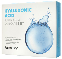  ФМС Hyaluronic Набор средств по уходу за кожей с гиалуроновой кислотой FarmStay Hyaluronic Acid Super Aqua Skin Care 3 set