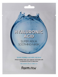  ФМС Hyaluronic Маска тканевая с гиалуроновой кислотой FarmStay Hyaluronic Acid Super Aqua Soothing mask, 25мл 