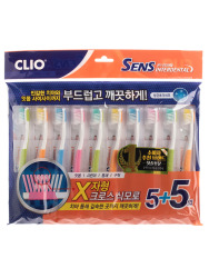  КЛИ Toothbrush Зубная щетка набор 10шт Sens Interdental Antibacterial Ultrafine Toothbrush (5+5ea)