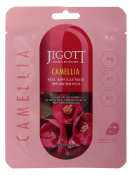  JGT Маска на тканевой основе JIGOTT CAMELLIA REAL AMPOULE MASK