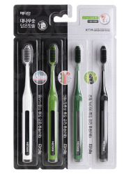  MDN Зубная щетка Median Bamboo Charcoal Toothbrush набор 4шт