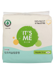  It's Me organic cotton Прокладки женские гигиенические с крылышками, 4 капли It's Me Slim organic cotton pads regular 12p