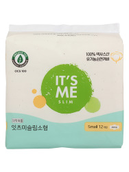  It's Me organic cotton Прокладки женские гигиенические с крылышками, 3 капли It's Me Slim organic cotton pads small 12p