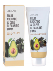  LBLG FOAM Пенка для лица очищающая с экстрактами авокадо и оливы LEBELAGE FRUIT AVOCADO&OLIVE CLEANSING FOAM 100ml