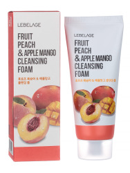  LBLG FOAM Пенка для лица очищающая с экстрактами персика и манго LEBELAGE FRUIT PEACH&APPLE MANGO CLEANSING FOAM