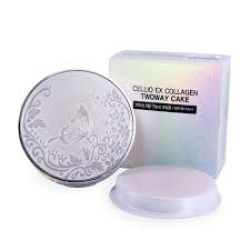  CELL PACT Пудра для лица с коллагеном компактная с зап.блоком CELLIO EX COLLAGEN TWOWAY CAKE #21,15г*2