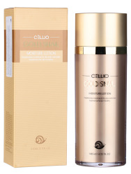  CELL GOLD SNAIL Лосьон для лица с коллоидном золотом и муцином улитки CELLIO GOLD SNAIL MOISTURE LOTION,140мл