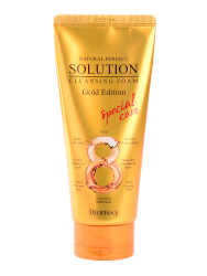 ДП FOAM Пенка для лица с экстрактом золота и восточных трав DEOPROCE NATURAL PERFECT SOLUTION CLEANSING FOAM GOLD EDITION