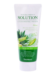 ДП FOAM Пенка для лица с экстрактом алоэ DEOPROCE NATURAL PERFECT SOLUTION CLEANSING FOAM GREEN EDITION ALOE