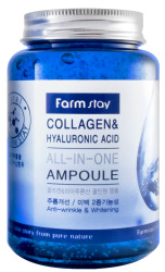  ФМС Ampoule Сыворотка для лица многофункциональная с коллагеном Farmstay COLLAGEN&HYALURONIC ACID ALL-IN ONE AMPOULE