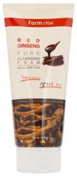  ФМС Foam Пенка для умывания с экстрактом корня женьшеня FarmStay RED GINSENG PURE CLEANSING FOAM 180мл