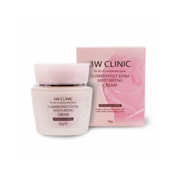  3W FLOWER Крем для лица увлажняющий c экстрактом цветов FLOWER EFFECT EXTRA MOISTURIZING CREAM, 50g