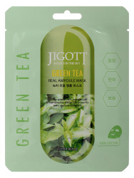  JGT Маска на тканевой основе JIGOTT GREEN TEA REAL AMPOULE MASK
