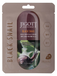  JGT Маска на тканевой основе JIGOTT BLACK SNAIL REAL AMPOULE MASK