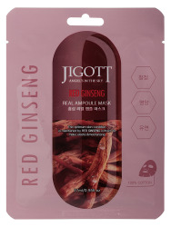  JGT Маска на тканевой основе JIGOTT RED GINSENG REAL AMPOULE MASK