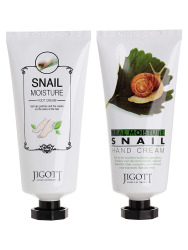 JGT SET Набор кремов для кожи рук и ног с улиткой JIGOTT SNAIL REAL MOISTURE HAND&FOOT CREAM SET 100мл*2шт