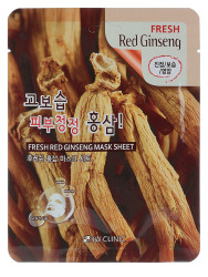  3W Маска тканевая с экстрактом красного женьшеня FRESH RED GINSENG MASK SHEET, 23ml
