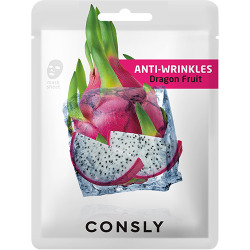  CNS F Маска тканевая антивозрастная с экстрактом драгонфрута, Consly Dragon Fruit Anti-Wrinkles Mask Pack,20мл