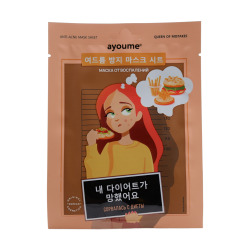  АЮМ QOM Маска на тканевой основе для лица от воспалений Anti-acne Mask Sheet 23ml