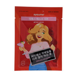  АЮМ QOM Маска на тканевой основе для лица антиоксидантная Detox Mask Sheet 23ml