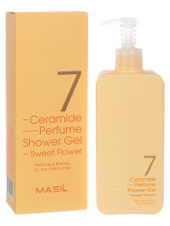  MAS CERAMIDE Гель для душа с керамидами и ароматом малины/жасмина MASIL 7 Ceramide shower gel 500ml (sweet flower)