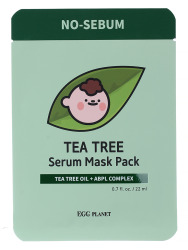  ДГМ EGG Маска на тканевой основе с маслом чайного дерева EGG Planet Tea Tree serum mask pack 22ml