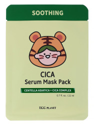  ДГМ EGG Маска на тканевой основе успокаивающая с центеллой азиатской EGG Planet Cica serum mask pack 
