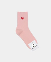  GGRN B TYPE(W-L-194) Носки женские длинные, розовые с принтом сердце, размер 35-39, B TYPE(W-L-194-02)ADULTS