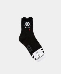  GGRN B TYPE(OD-W-106) Носки женские короткие, черные с принтом, размер 35-39, B TYPE(OD-W-106-06)ADULTS