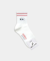  GGRN B TYPE(W-L-048) Носки женские длинные, белые в полоску, с принтом, размер 35-39, B TYPE(W-L-048-02)ADULTS