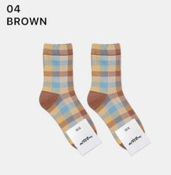  GGRN B TYPE(W-L-213) Носки женские длинные, разноцветные в клетку, размер 35-39, B TYPE(W-L-213-04)ADULTS