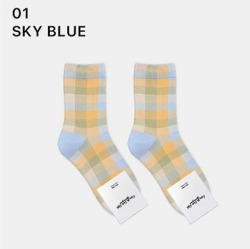  GGRN B TYPE(W-L-213) Носки женские длинные, разноцветные в клетку, размер 35-39, B TYPE(W-L-213-01)ADULTS