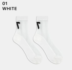  GGRN A TYPE(W-S-049) Носки женские капроновые, белые с принтом бант, размер 35-39, A TYPE(W-S-049-01)ADULTS