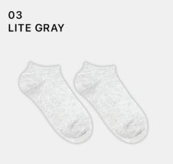  GGRN A TYPE(W-S-035) Носки женские короткие, светло-серые, размер 35-39, A TYPE(W-S-035-03)ADULTS