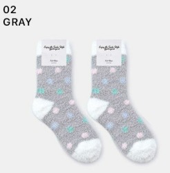  GGRN L TYPE(WT-T-015) Носки женские теплые, серые с принтом горошек, размер 35-39, L TYPE(WT-T-015-02)ADULTS