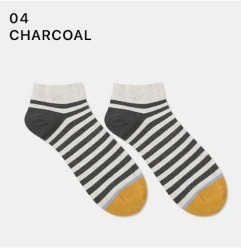  GGRN A TYPE(M-S-057) Носки мужские короткие, серые в полоску, размер 39-44, A TYPE(M-S-057-04)ADULTS